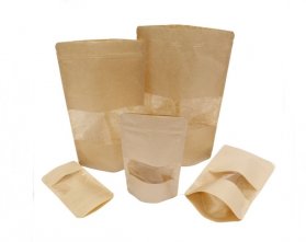DOYPACK - stand up pouches kraft papier + window